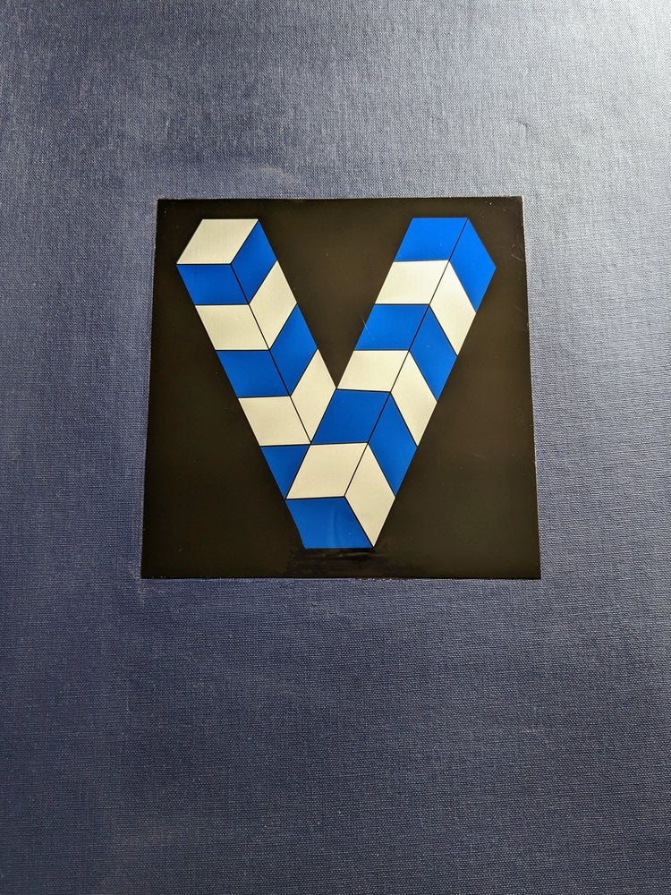 Victor Vasarely, Letter V, Screenprint on Aluminum, 1980s