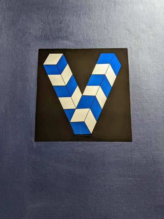 Victor Vasarely, Letter V, Screenprint on Aluminum, 1980s