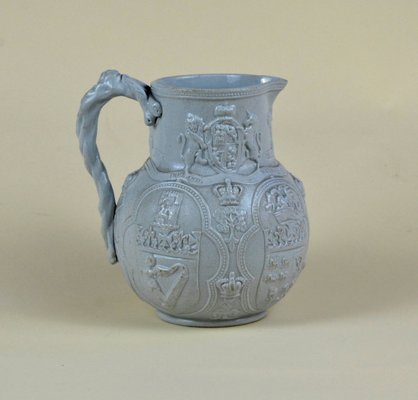 Victorian Blue-Grey Stoneware Four Nations Albion Jug from William Brownfield, 1863-YNA-776310