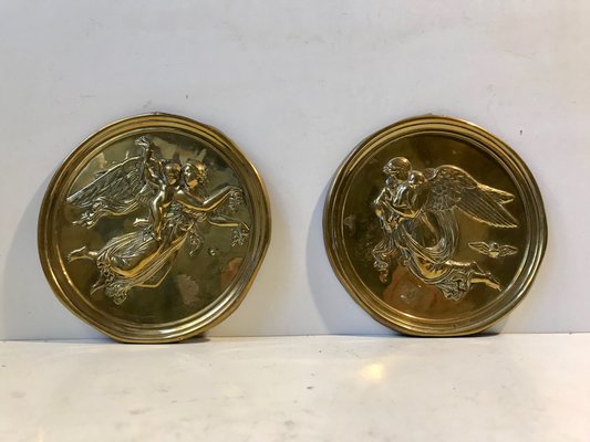 Victorian Brass Wall Plaques, Set of 2-LCR-852132