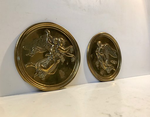 Victorian Brass Wall Plaques, Set of 2-LCR-852132