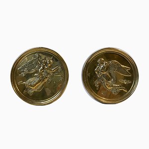 Victorian Brass Wall Plaques, Set of 2-LCR-852132