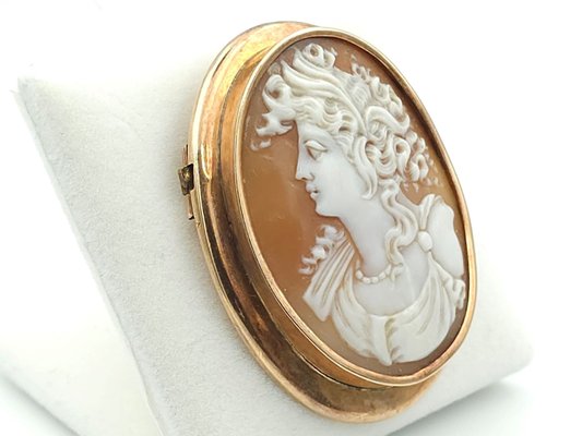 Victorian Brooch with Cameo in 14-Karat Gold-CYY-2031339