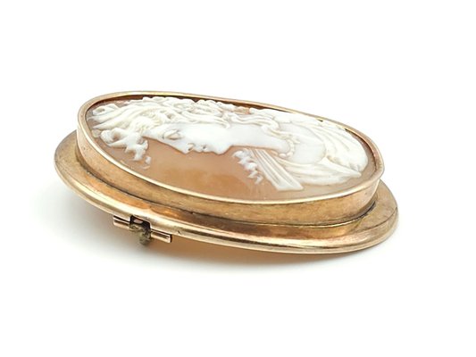 Victorian Brooch with Cameo in 14-Karat Gold-CYY-2031339