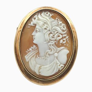 Victorian Brooch with Cameo in 14-Karat Gold-CYY-2031339