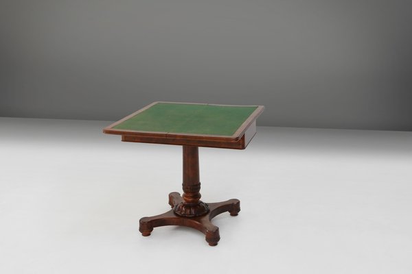 Victorian Burl Wood Folding Card Table, 19th Century-YSY-1761545