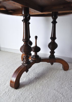 Victorian Burr Walnut, Mahogany & Ebony Circular Centre Table-HPQ-1194004