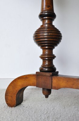 Victorian Burr Walnut, Mahogany & Ebony Circular Centre Table-HPQ-1194004