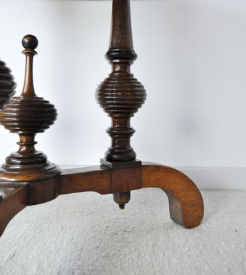 Victorian Burr Walnut, Mahogany & Ebony Circular Centre Table-HPQ-1194004