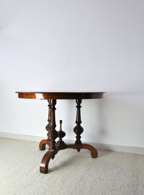 Victorian Burr Walnut, Mahogany & Ebony Circular Centre Table-HPQ-1194004