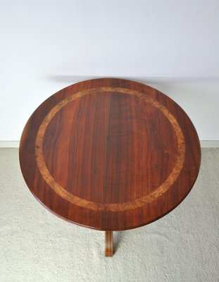 Victorian Burr Walnut, Mahogany & Ebony Circular Centre Table-HPQ-1194004