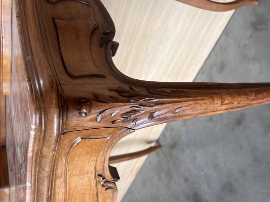 Victorian Carved Mahogany Dresser Table with Attached Mirror, 1850-PSK-2028851