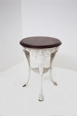 Victorian Cast Iron and Wood Outdoor Side Table, 1890s-RCE-1397388