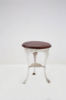 Victorian Cast Iron and Wood Outdoor Side Table, 1890s-RCE-1397388