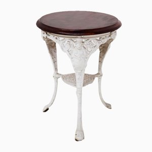 Victorian Cast Iron and Wood Outdoor Side Table, 1890s-RCE-1397388