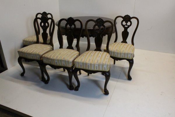 Victorian Dining Table and Chairs, Set of 6-KWR-1802327