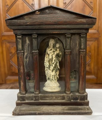 Victorian Display Case with Plaster Figures, 1800s-PKM-1717531