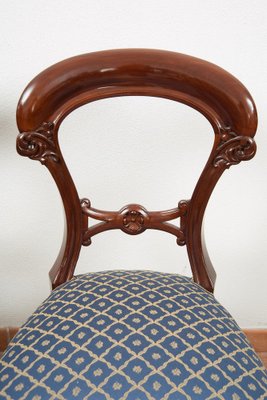 Victorian English Chairs in Solid Mahogany, 19th Century, Set of 4-KKK-1748005