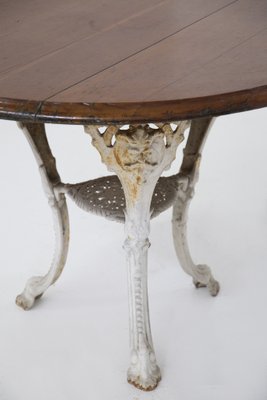 Victorian English White and Wood Cast Iron Table-RCE-1404579