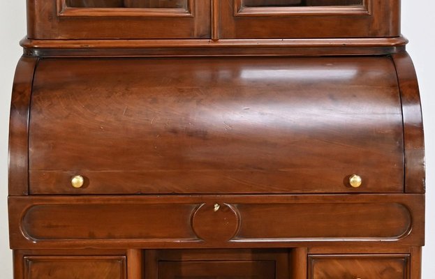 Victorian Mahogany Cylinder Library Desk, England, 1850s-RVK-1783233