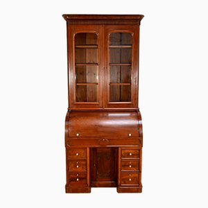 Victorian Mahogany Cylinder Library Desk, England, 1850s-RVK-1783233