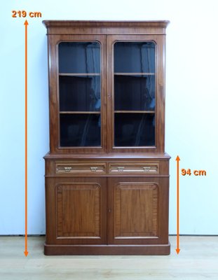 Victorian Mahogany Two-Body Bookcase, England, Mid-19th Century-RVK-2024694