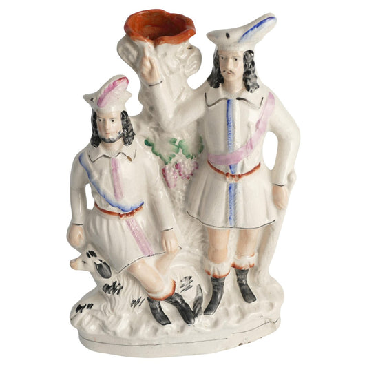 Victorian Robin Hood and Little John Spill Vase by Staffordshire, 1860s