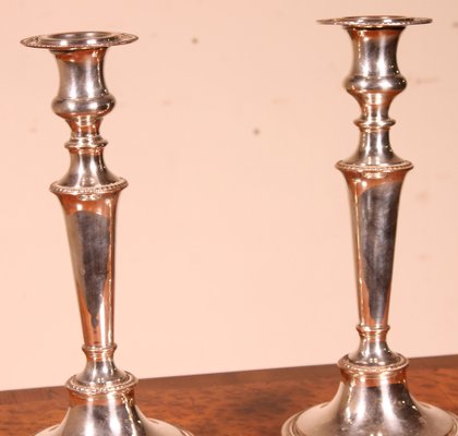 Victorian Silver Plated Candlesticks, Set of 2-HPU-1109498