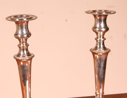 Victorian Silver Plated Candlesticks, Set of 2-HPU-1109498