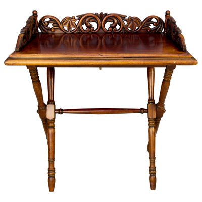 Victorian Style Ornate Carved Folding Table, 1920s-KEG-1086692