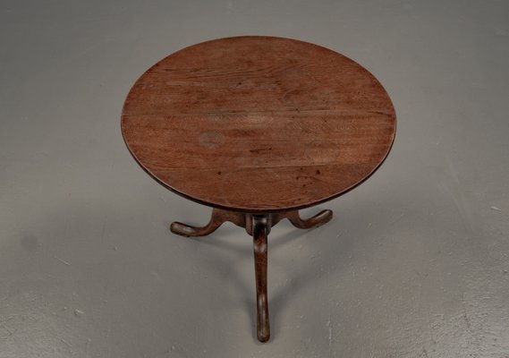 Victorian Three-Legged Oak Side Table, 1890s-VLO-2022723