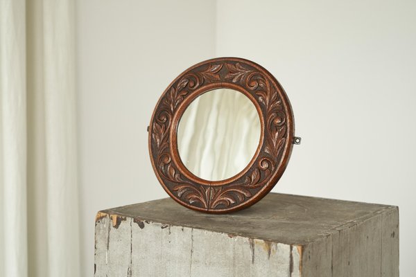 Victorian Wall Mirror in Carved Oak, United Kingdom, 1890s-FEW-2024208