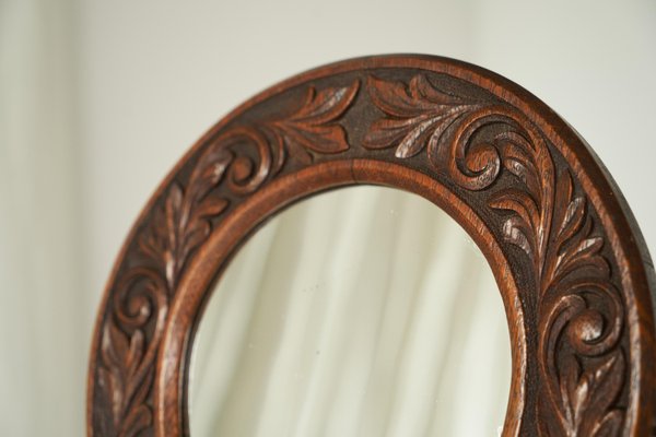 Victorian Wall Mirror in Carved Oak, United Kingdom, 1890s-FEW-2024208