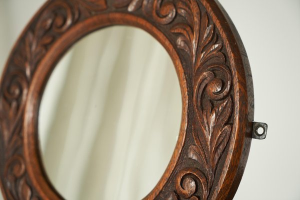 Victorian Wall Mirror in Carved Oak, United Kingdom, 1890s-FEW-2024208