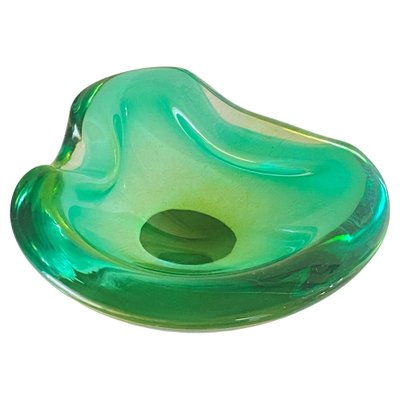 Vide Poche or Ashtray in Green Murano Glass, Italy, 1970s-UR-1780818