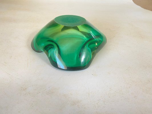 Vide Poche or Ashtray in Green Murano Glass, Italy, 1970s-UR-1780818