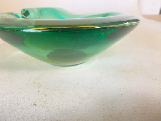 Vide Poche or Ashtray in Green Murano Glass, Italy, 1970s-UR-1780818