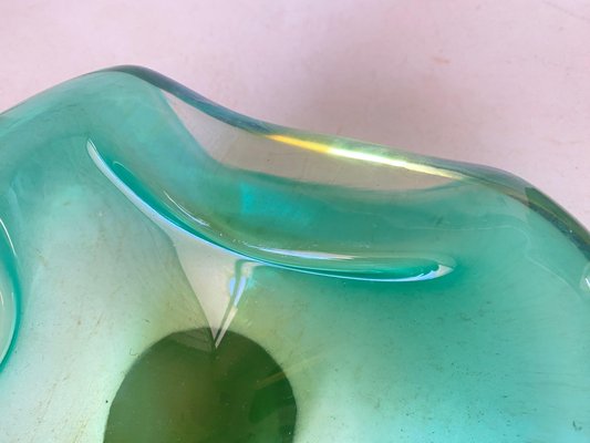 Vide Poche or Ashtray in Green Murano Glass, Italy, 1970s-UR-1780818