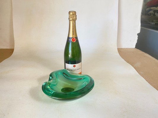 Vide Poche or Ashtray in Green Murano Glass, Italy, 1970s-UR-1780818