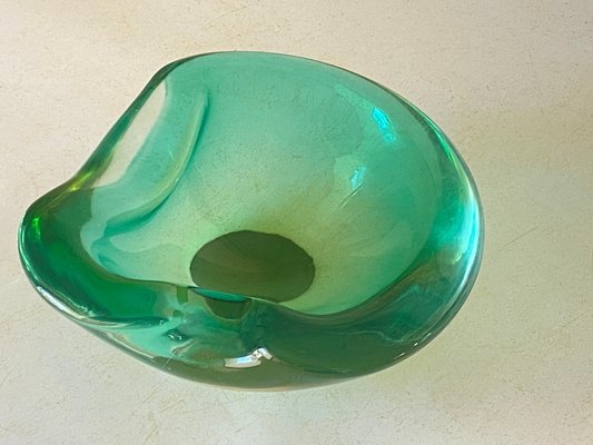 Vide Poche or Ashtray in Green Murano Glass, Italy, 1970s-UR-1780818