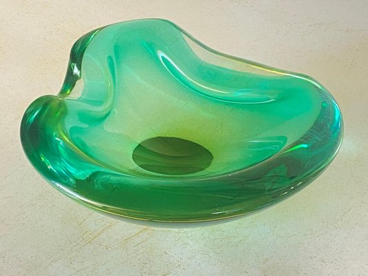 Vide Poche or Ashtray in Green Murano Glass, Italy, 1970s-UR-1780818