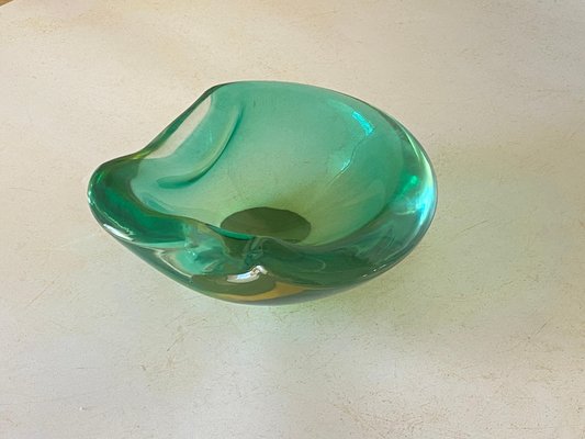 Vide Poche or Ashtray in Green Murano Glass, Italy, 1970s-UR-1780818