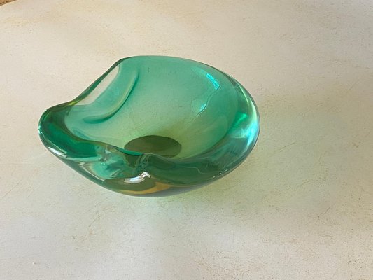 Vide Poche or Ashtray in Green Murano Glass, Italy, 1970s-UR-1780818