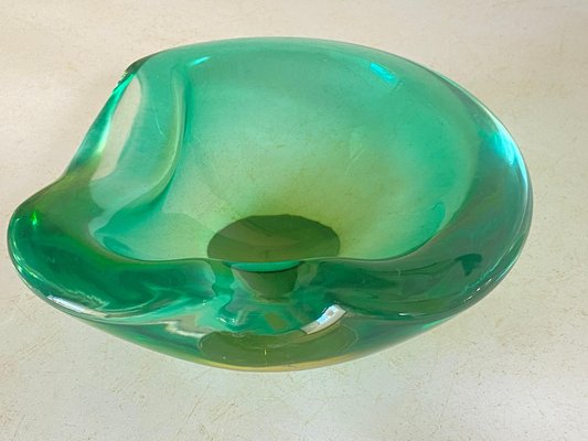 Vide Poche or Ashtray in Green Murano Glass, Italy, 1970s-UR-1780818