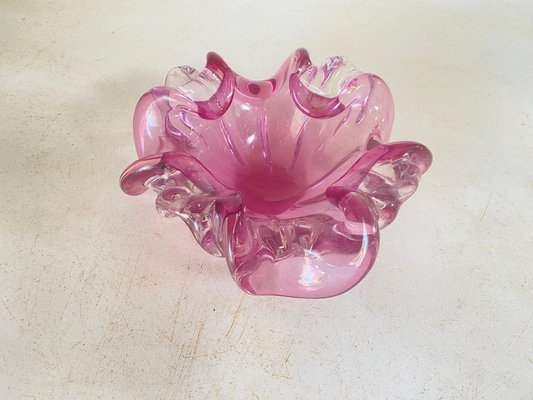 Vide Poche or Ashtray in Pink Murano Glass, Venice, Italy, 1970s-UR-1780819