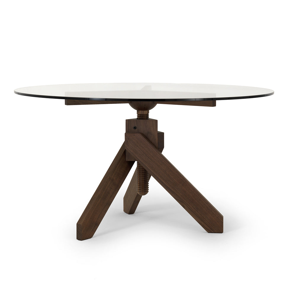 Vidun - Round Wood And Glass Table by De Padova #Canaletto walnut