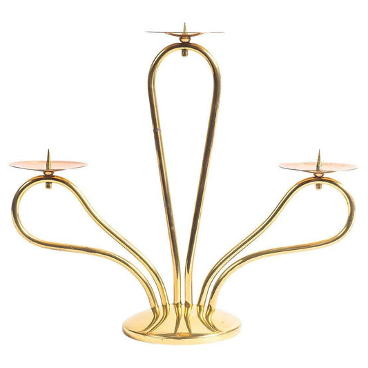 Vienna Brass and Copper Combination Candleholder, 1960s