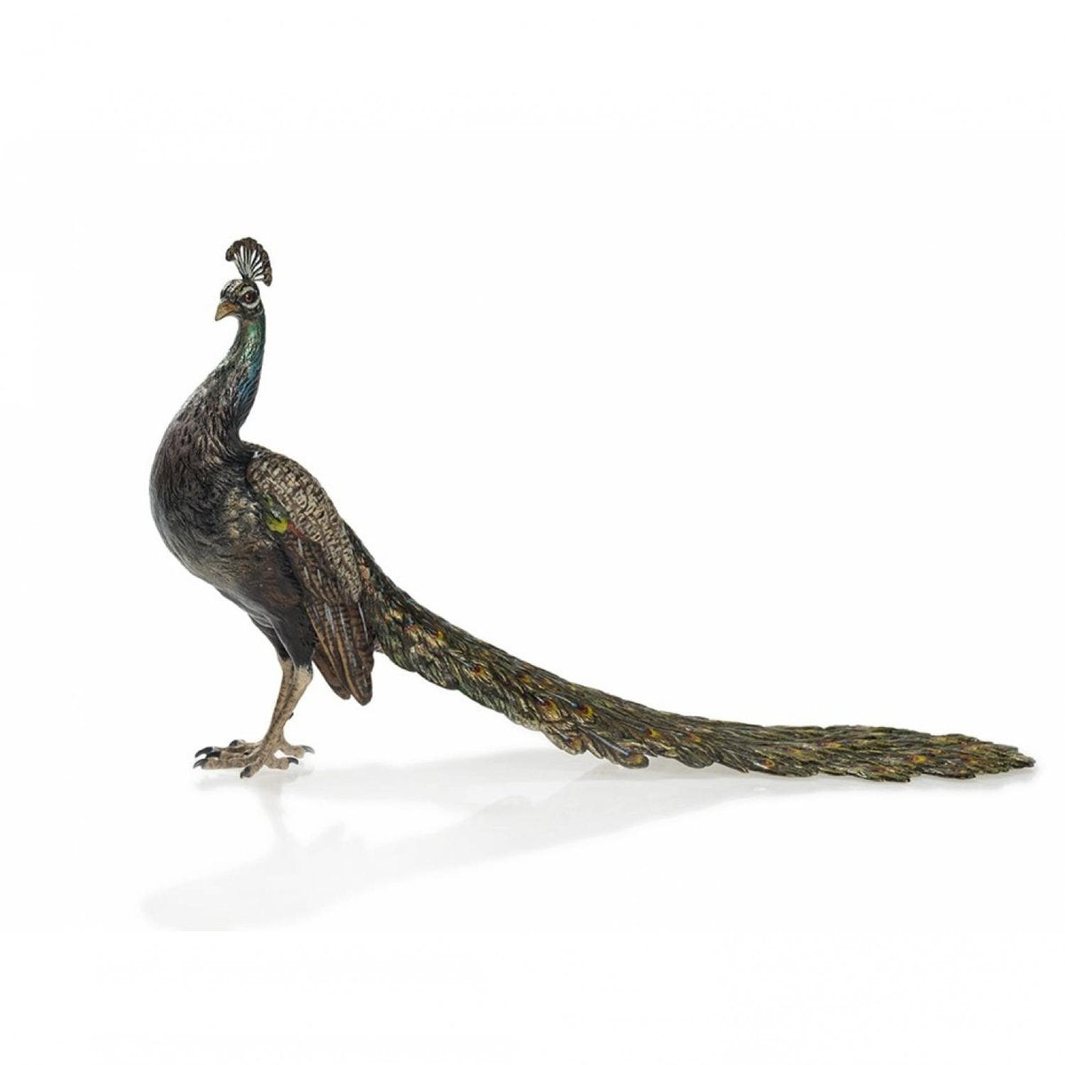 Vienna Bronze Peacock from Workshop Bermann, Early 20th Century