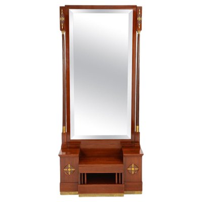 Vienna Secession Art Nouveau Mahogany Mirror Console, Austria, 1905s-TQA-1322297