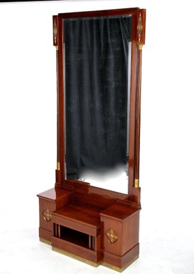 Vienna Secession Art Nouveau Mahogany Mirror Console, Austria, 1905s-TQA-1322297